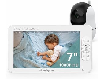 Video Babyfoon 7" 1080p HD | Nachtzicht | Twee-weg audio | 22u Batterij | 54% Korting