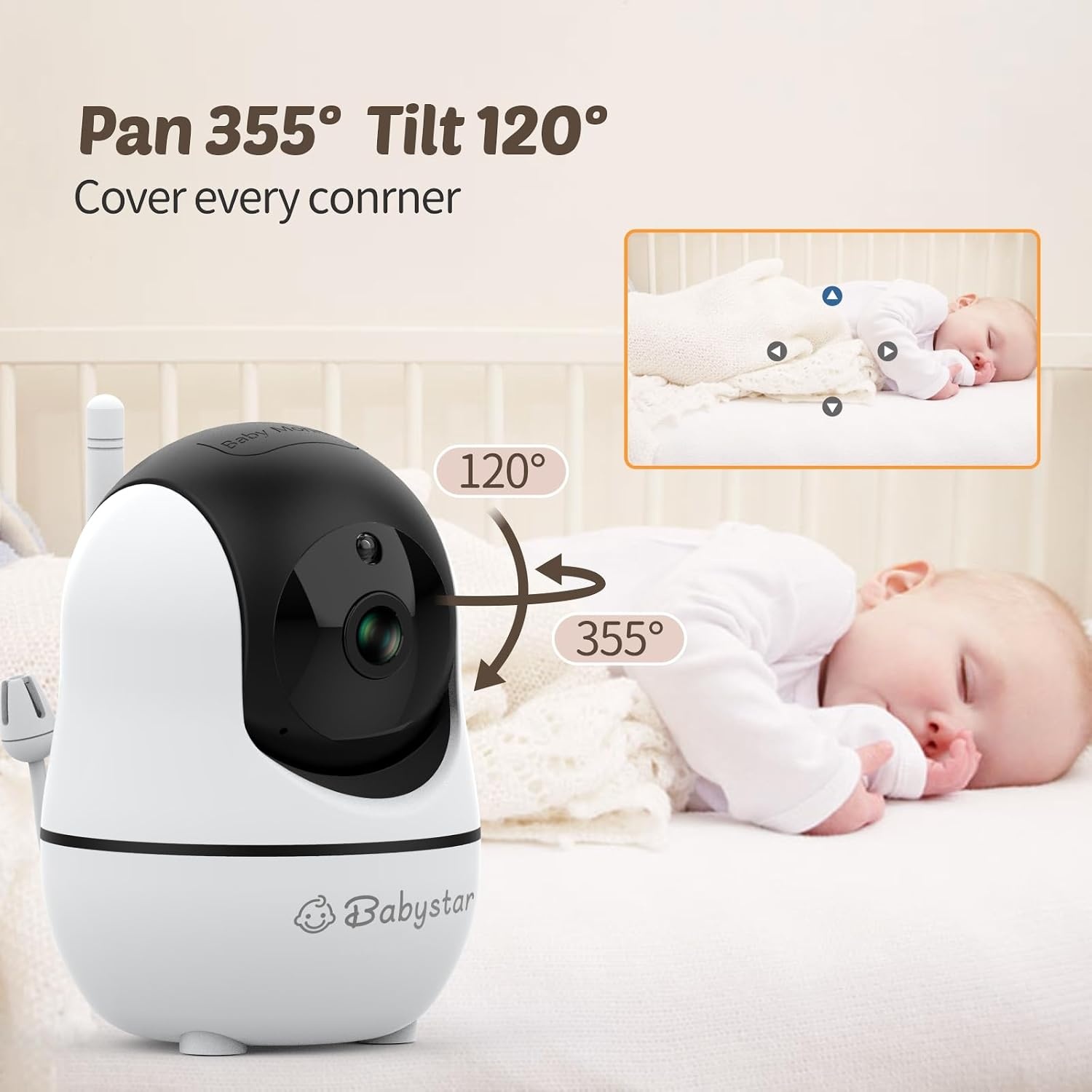 Video Babyfoon 7" 1080p HD | Nachtzicht | Twee-weg audio | 22u Batterij | 54% Korting