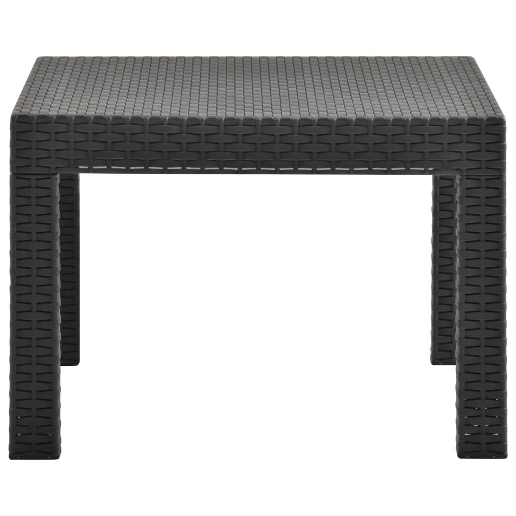 vidaXL Tuintafel 58x58x41 cm PP Rattan Antraciet - 34% Korting!
