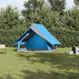 VidaXL Gezinstent 220x220x184cm Polyester/Glasvezel Blauw/Grijs - 34% Korting