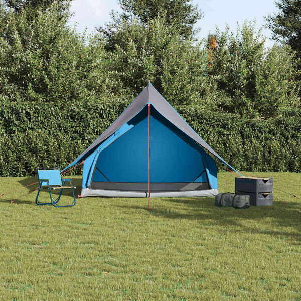 VidaXL Gezinstent 220x220x184cm Polyester/Glasvezel Blauw/Grijs - 34% Korting