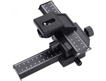 4-Weg Macro Rail Slider - 2 Assig Aluminium - 1/4" Schroef - 33% Korting