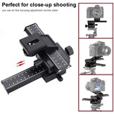 4-Weg Macro Rail Slider - 2 Assig Aluminium - 1/4" Schroef - 33% Korting