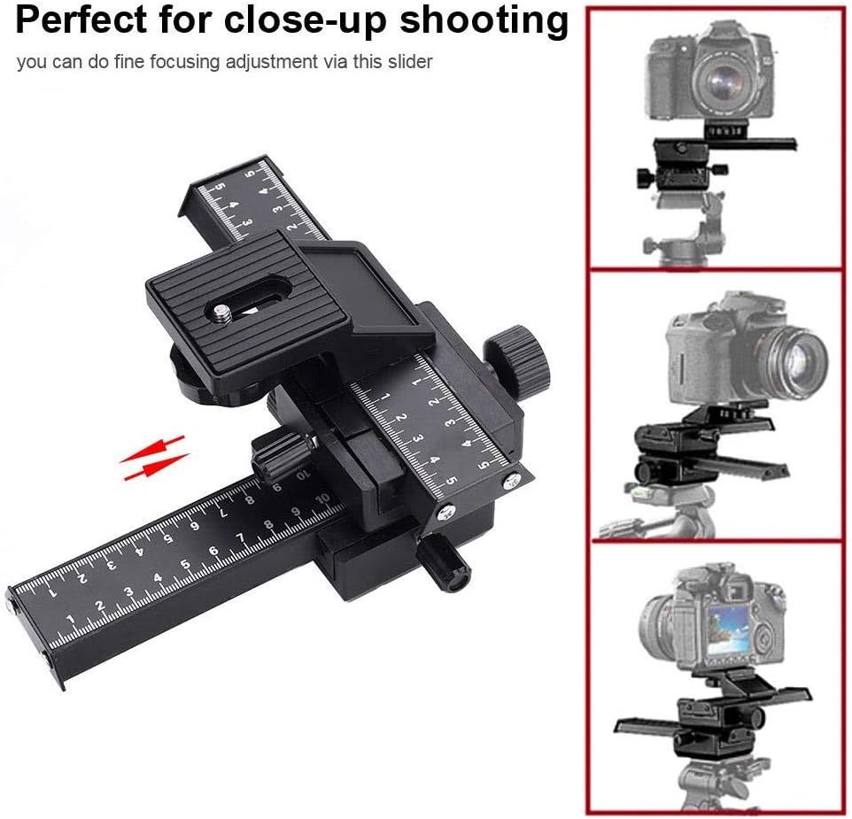 4-Weg Macro Rail Slider - 2 Assig Aluminium - 1/4" Schroef - 33% Korting