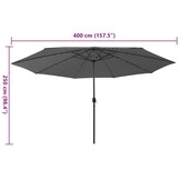 Parasol met LED-verlichting 400cm Antraciet - 54% Korting