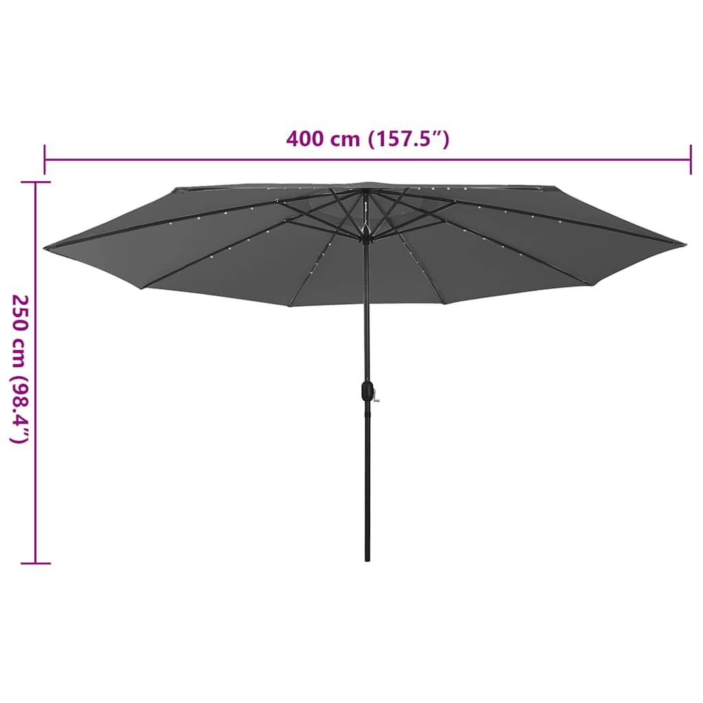 Parasol met LED-verlichting 400cm Antraciet - 54% Korting