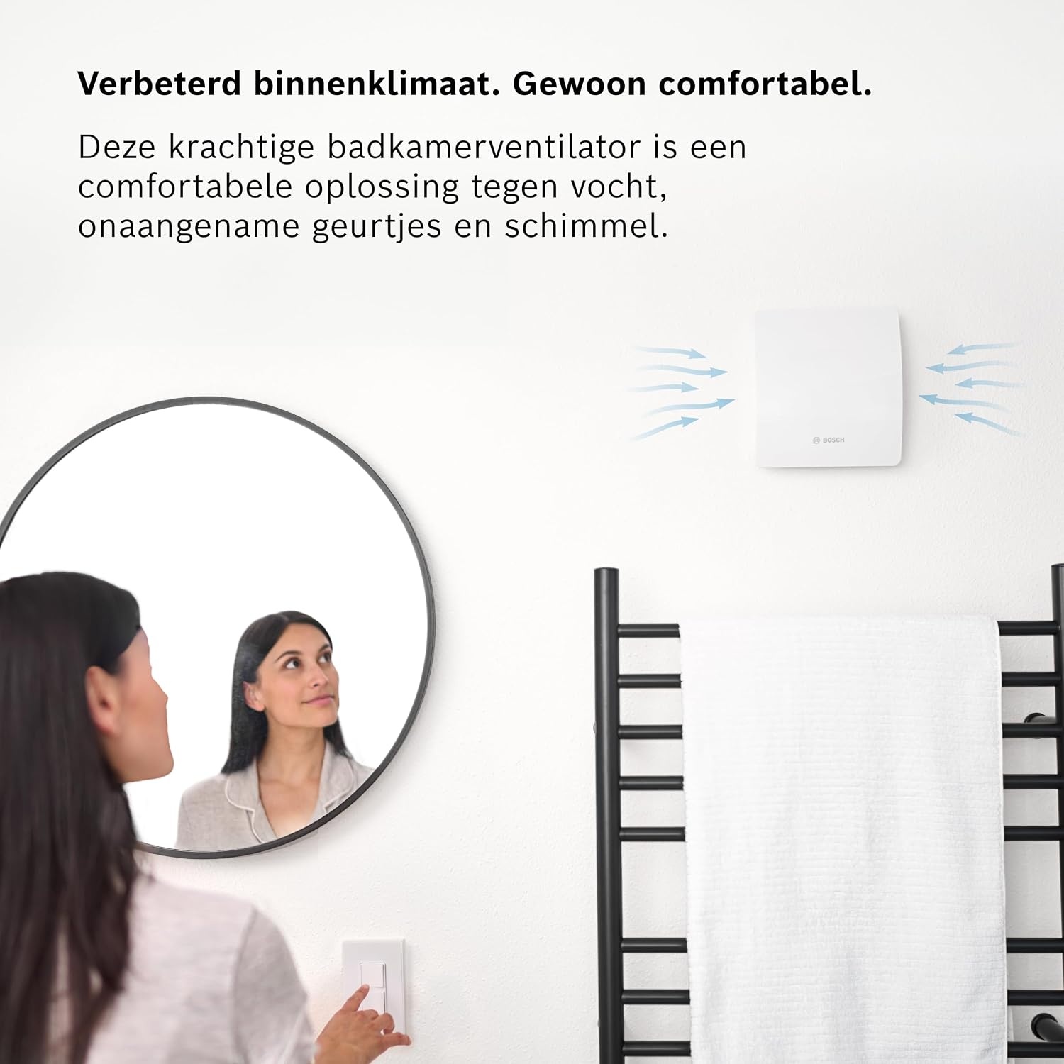 Bosch Badkamerventilator 100mm met Hygrostaat & Timer - 34% Korting