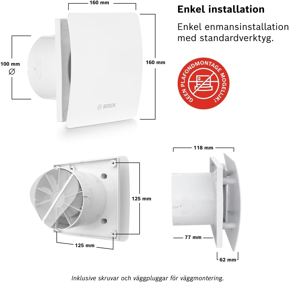 Bosch Badkamerventilator 100mm met Hygrostaat & Timer - 34% Korting
