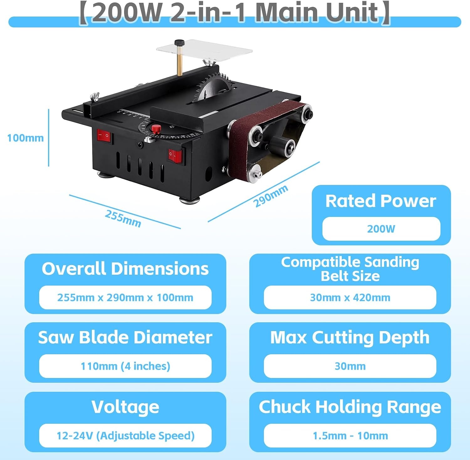 Mini Tafelzaag & Bandschuurmachine 200W - 34% Korting