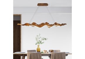 Verstelbare LED Hanglamp Hars Houtkleurig 100cm - 54% Korting!