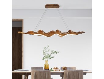 Verstelbare LED Hanglamp Hars Houtkleurig 100cm - 54% Korting!