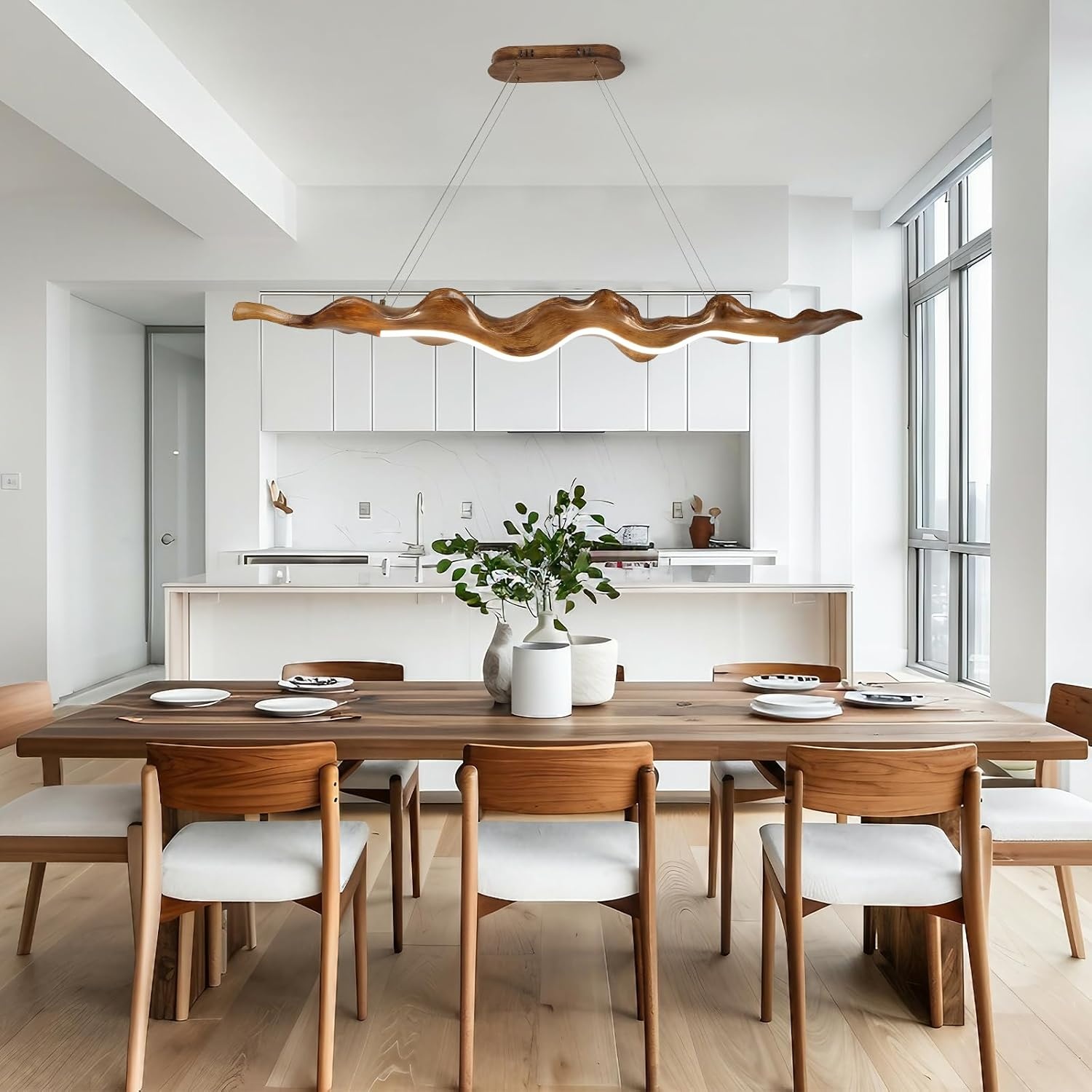 Verstelbare LED Hanglamp Hars Houtkleurig 100cm - 54% Korting!