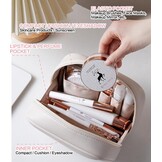 Geruite Make-up Tas Vrouwen - Vegan Leer, Waterdicht, Meerdere Vakken - Bruin - 28% Korting