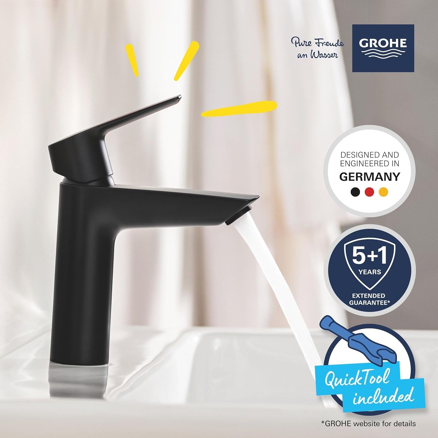 Matzwarte Wastafelkraan Grohe Start (Waterbesparend) - 34% Korting