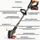 Accu Grastrimmer 3-in-1 Zwart (58% Korting)