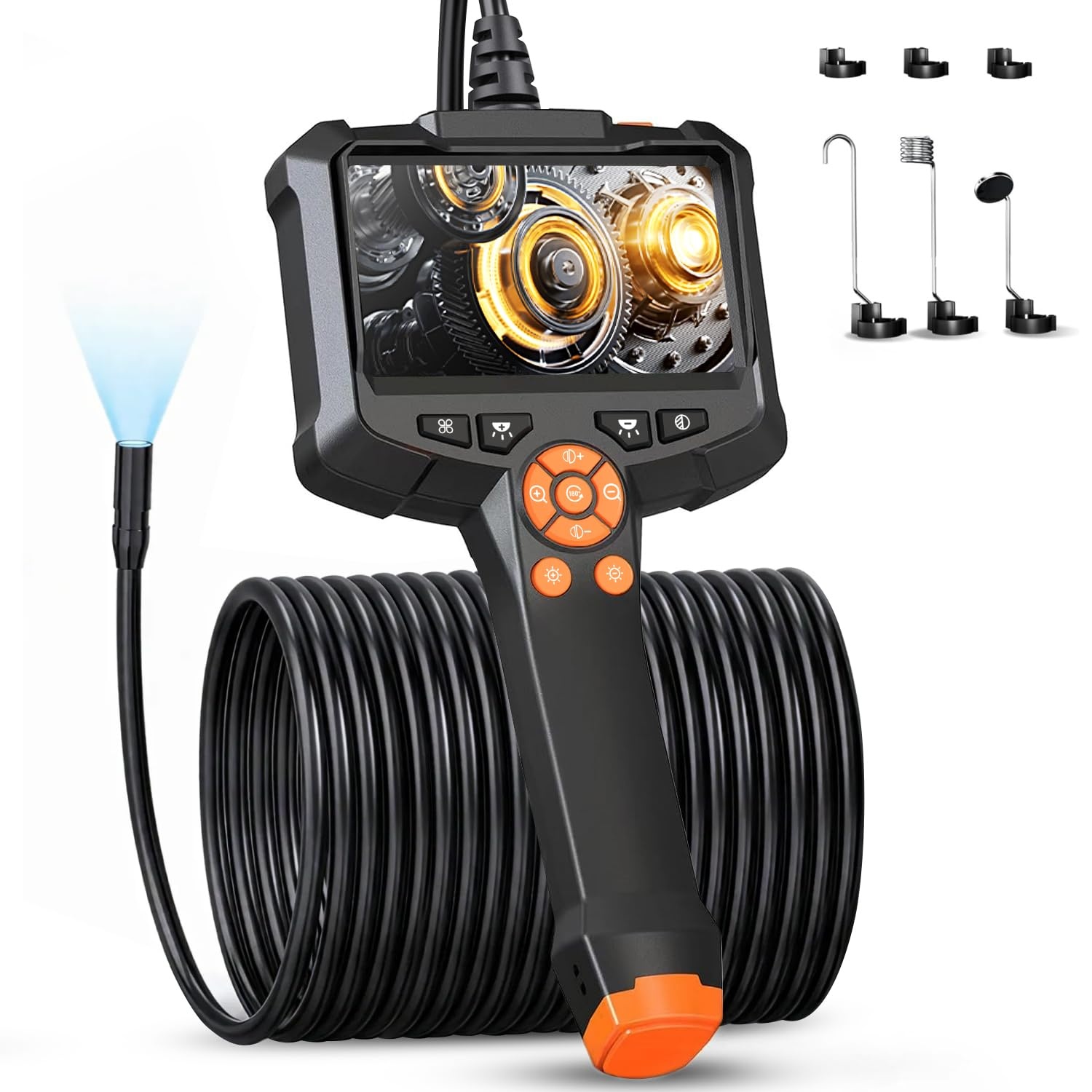 Endoscoopcamera 10m Qimic 1080p HD met 8 LED's & 2.4" IPS Scherm - 34% Korting