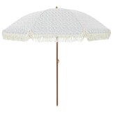 VidaXL Strandparasol Grijs/Wit Polyester & Staal 205x205x210cm (34% Korting)