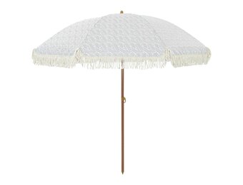 VidaXL Strandparasol Grijs/Wit Polyester & Staal 205x205x210cm (34% Korting)
