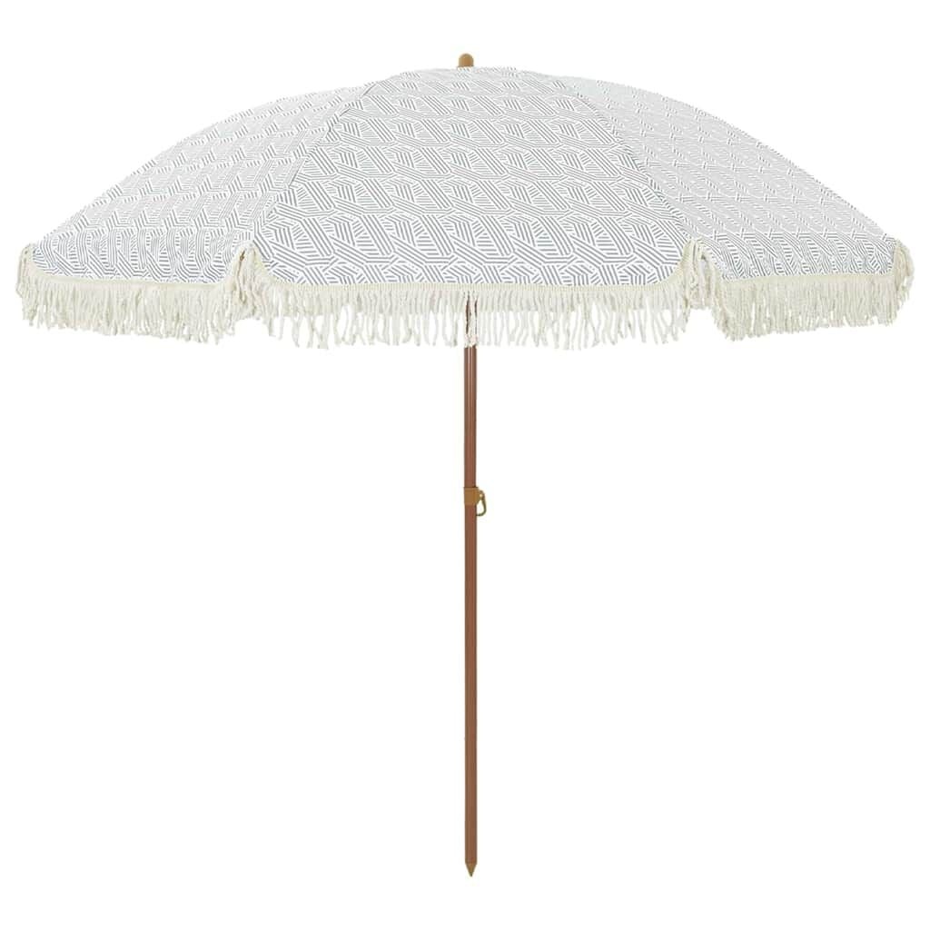 VidaXL Strandparasol Grijs/Wit Polyester & Staal 205x205x210cm (34% Korting)