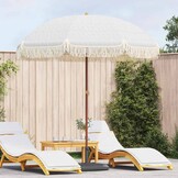 VidaXL Strandparasol Grijs/Wit Polyester & Staal 205x205x210cm (34% Korting)