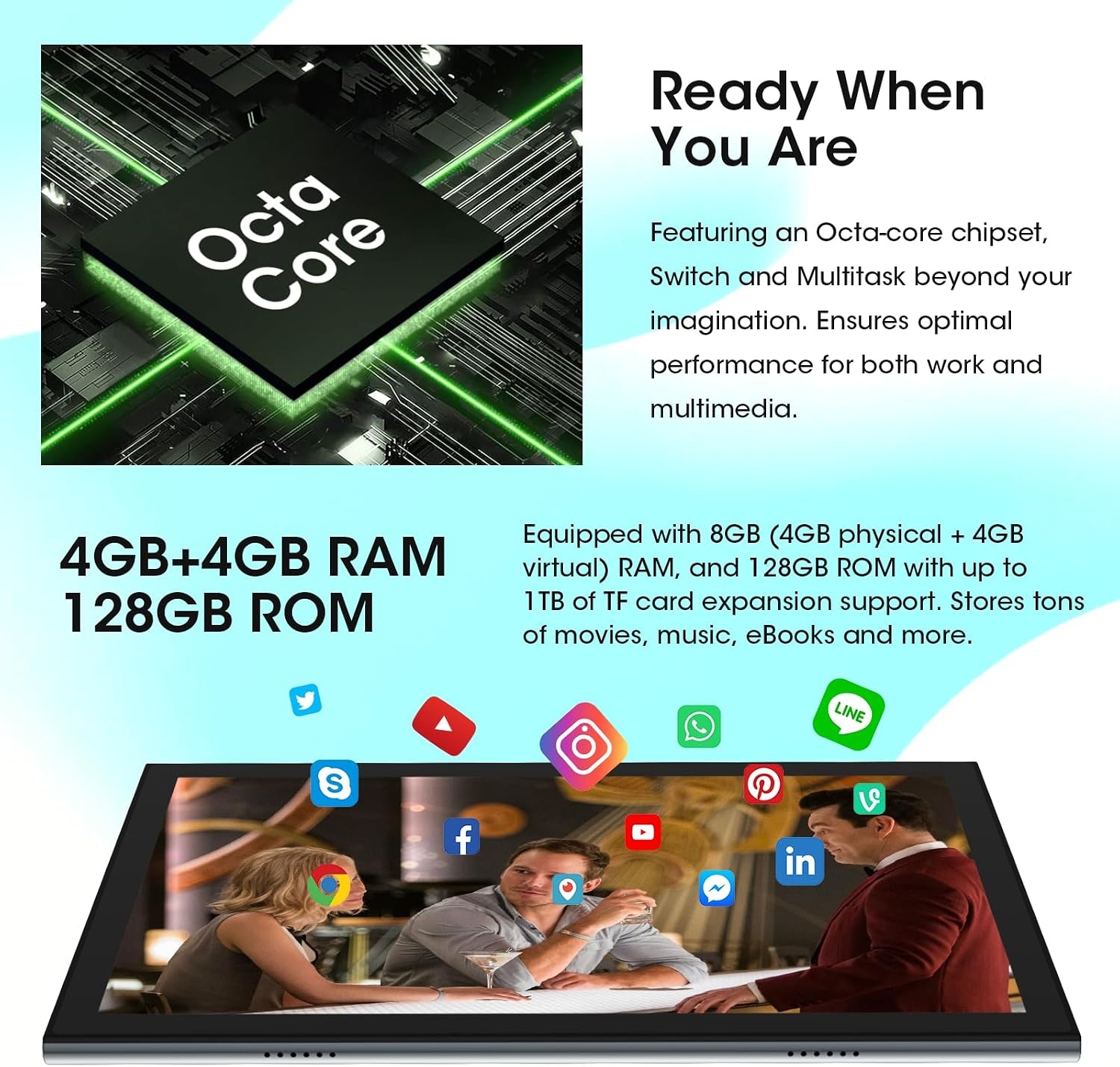10 inch 4G Tablet met Telefoonfunctie & 8GB RAM - 54% Korting