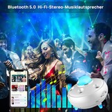 Galaxy Nachtlichtprojector met 12 sterrenbeelden en 10 planeten met Bluetooth-muziekluidspreker en spraaksterprojector voor kinderen, wit