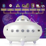 Galaxy Nachtlichtprojector met 12 sterrenbeelden en 10 planeten met Bluetooth-muziekluidspreker en spraaksterprojector voor kinderen, wit