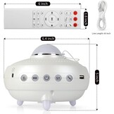Galaxy Nachtlichtprojector met 12 sterrenbeelden en 10 planeten met Bluetooth-muziekluidspreker en spraaksterprojector voor kinderen, wit