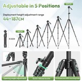 ULANZI JJ06 GlideGo Carbon Fiber Video Statief 187cm Zwart - 35% Korting