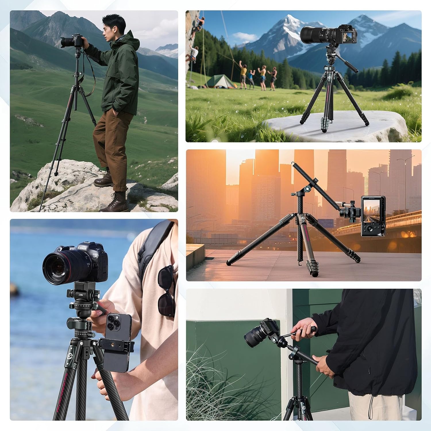 ULANZI JJ06 GlideGo Carbon Fiber Video Statief 187cm Zwart - 35% Korting