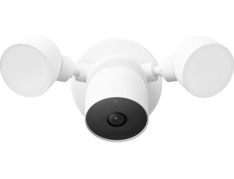 Google Nest Cam met schijnwerper - bekabelde buitenlucht - intelligente beveiligingscamera - beveiligingscamera met schijnwerper, GPLE9, sneeuw