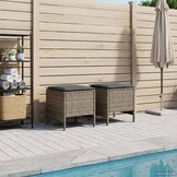 VidaXL Voetenbank PE Rattan Tuinmeubel - 2 stuks - Grijs/Donkergrijs - 29% Korting