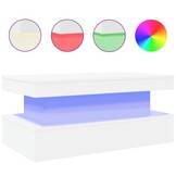 Salontafel met LED-verlichting Wit - 90x50x40cm (54% Korting)