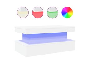 Salontafel met LED-verlichting Wit - 90x50x40cm (54% Korting)