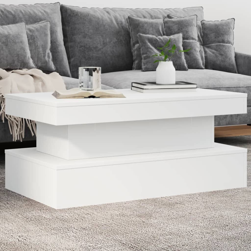 Salontafel met LED-verlichting Wit - 90x50x40cm (54% Korting)