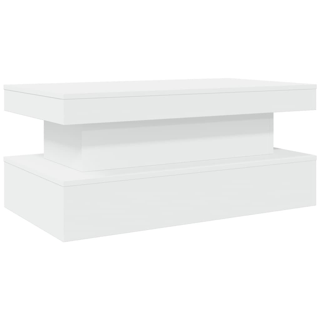 Salontafel met LED-verlichting Wit - 90x50x40cm (54% Korting)