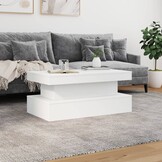 Salontafel met LED-verlichting Wit - 90x50x40cm (54% Korting)