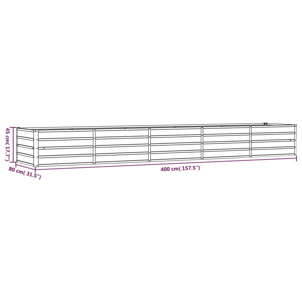 Verhoogde Plantenbak Cortenstaal 400x80x45 cm Roestig - 54% Korting