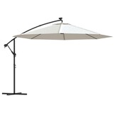 Zweefparasol met LED-verlichting 350 cm Zand - 35% Korting