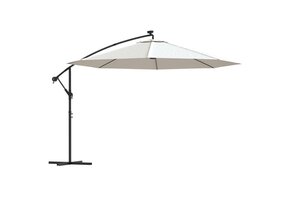Zweefparasol met LED-verlichting 350 cm Zand - 35% Korting