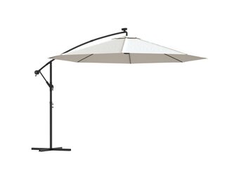 Zweefparasol met LED-verlichting 350 cm Zand - 35% Korting