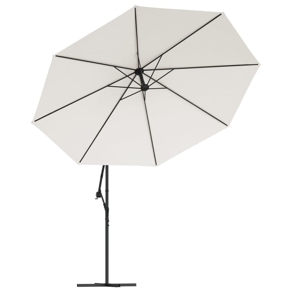 Zweefparasol met LED-verlichting 350 cm Zand - 35% Korting