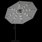 Zweefparasol met LED-verlichting 350 cm Zand - 35% Korting