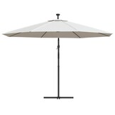 Zweefparasol met LED-verlichting 350 cm Zand - 35% Korting