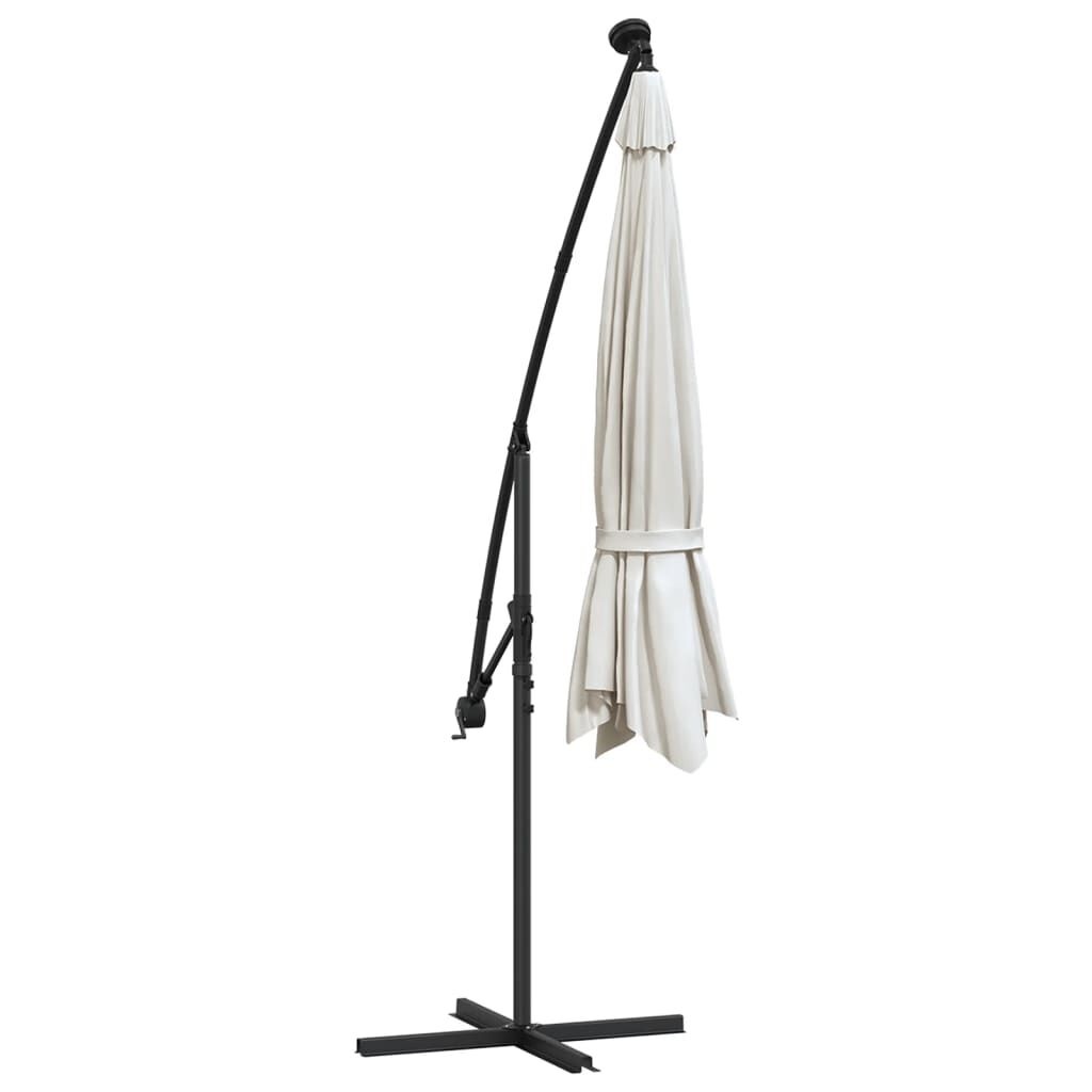 Zweefparasol met LED-verlichting 350 cm Zand - 35% Korting