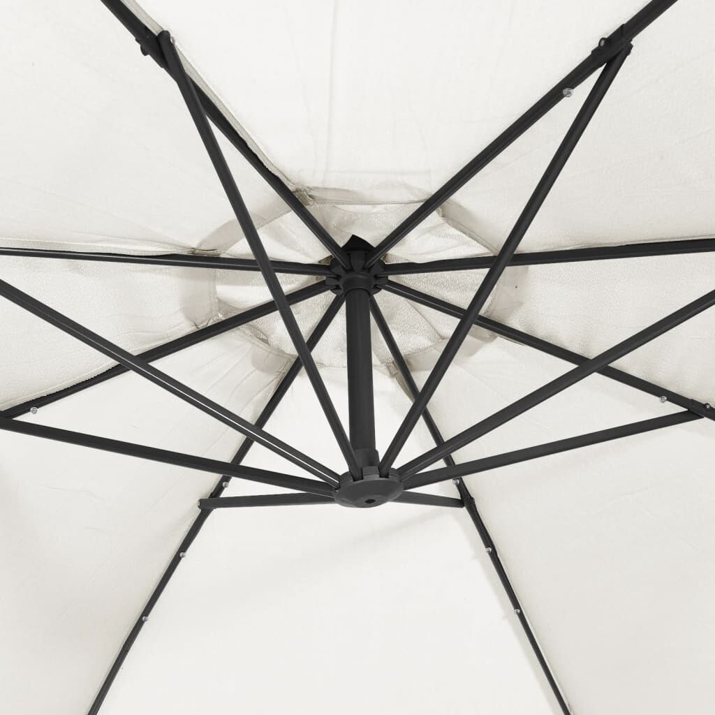 Zweefparasol met LED-verlichting 350 cm Zand - 35% Korting