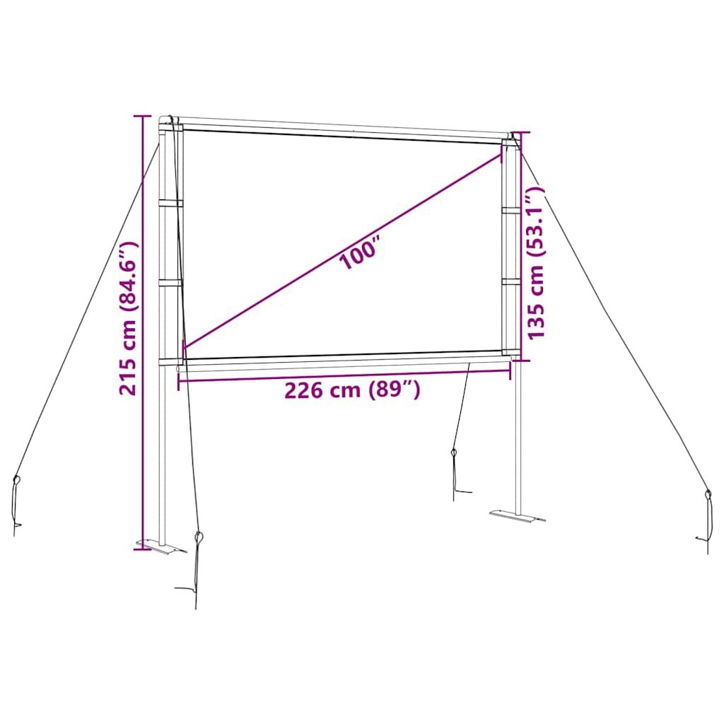 vidaXL Projectiescherm Statief 100 inch 16:9 - 34% Korting