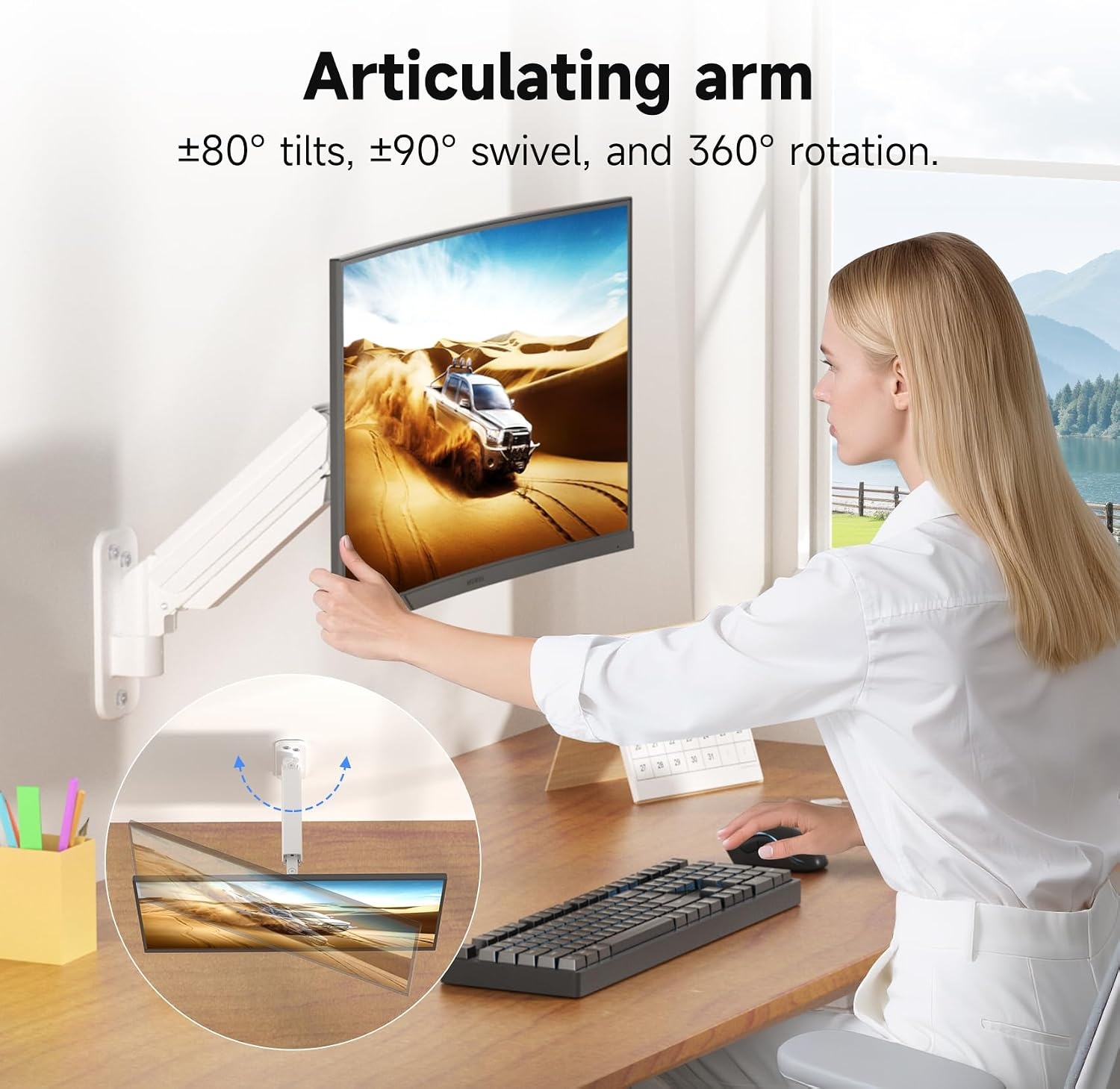 Suptek VESA Monitor Wandhouder (Wit, Medium) - 33% Korting