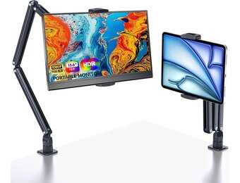 Verstelbare Tablet & Monitor Standaard Zwart - 34% Korting