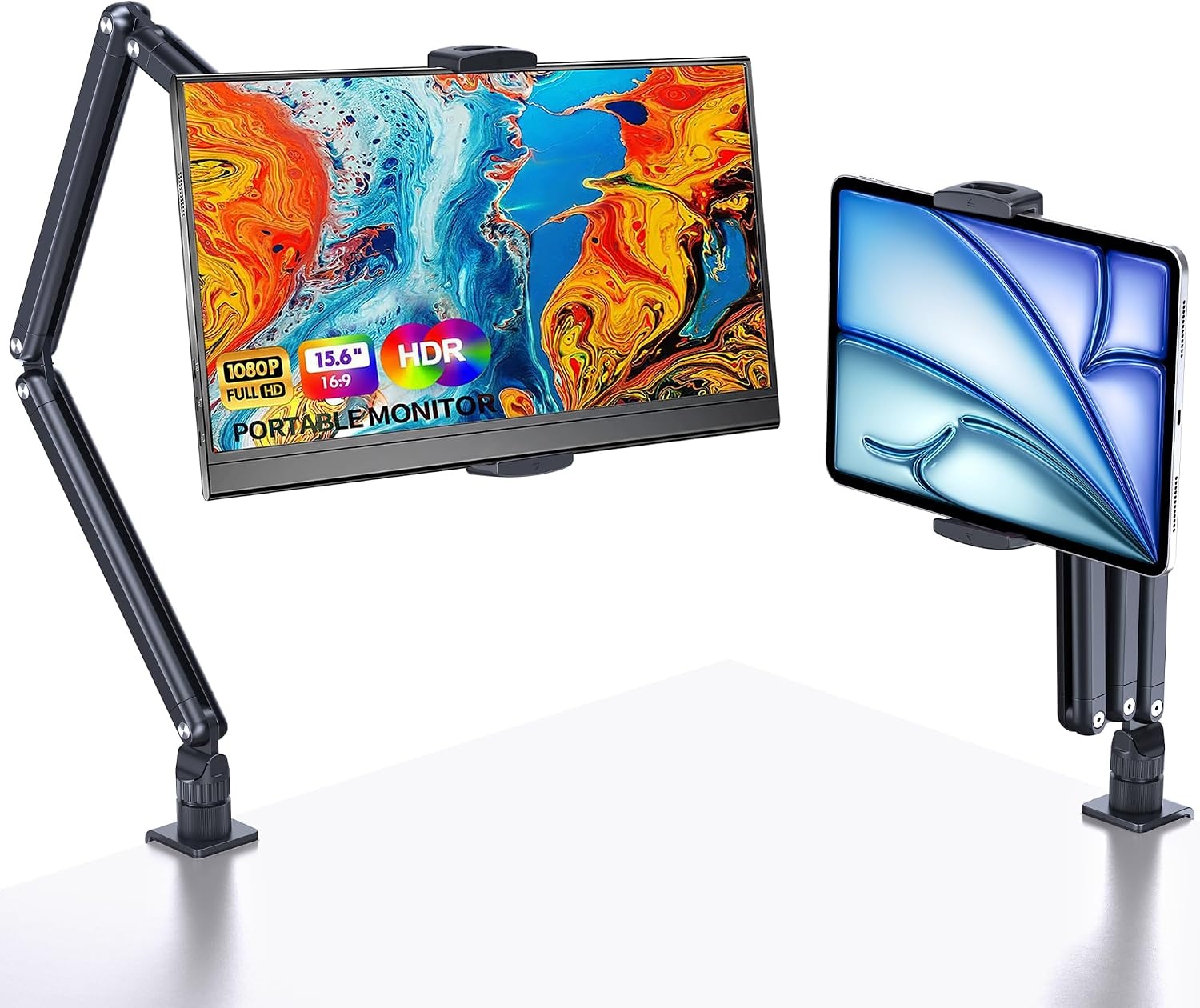 Verstelbare Tablet & Monitor Standaard Zwart - 34% Korting